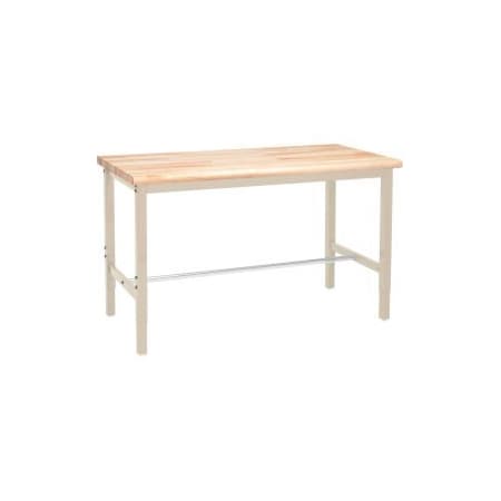 Global Equipment 48 x 36 Adjustable Height Workbench Square Tube Leg - Maple Safety Edge Tan 607005TN